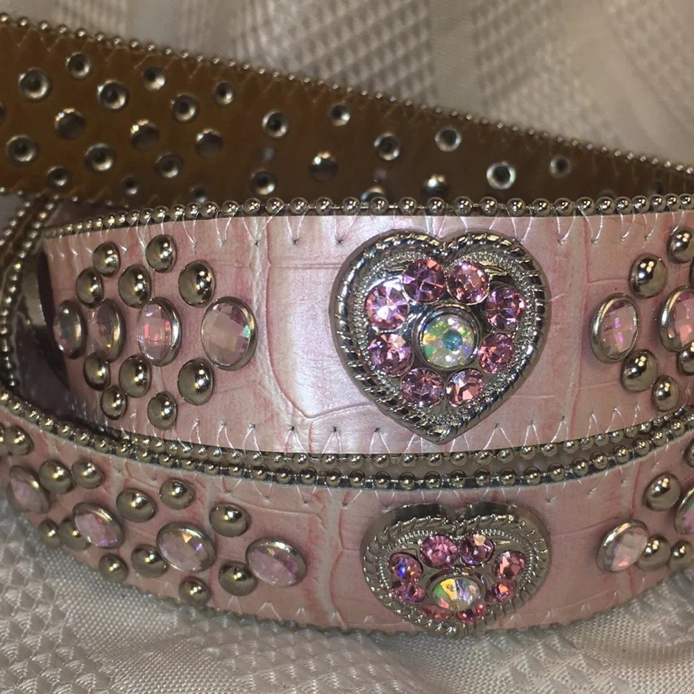 Leather/studs/jewels belt (ONLY!), almost new!